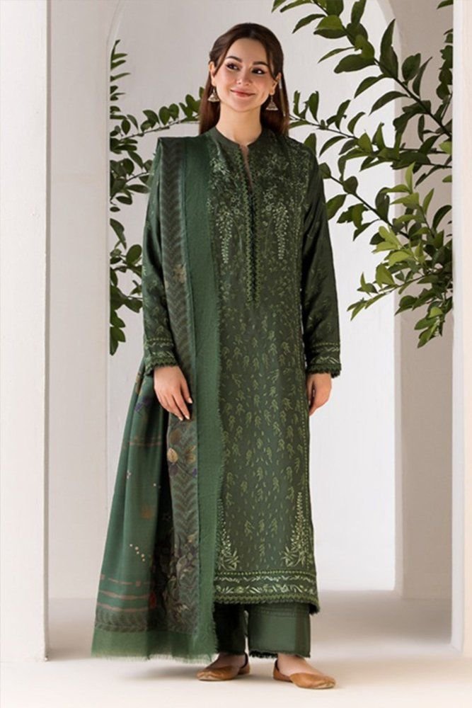 Hadia’s Luxury Embroidered 3 Piece Lawn Suit – Premium Airjet Lawn 90/70 with Swiss Voil Digital Dupatta